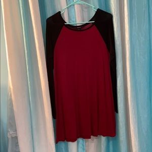 Red and black t shirt dress
